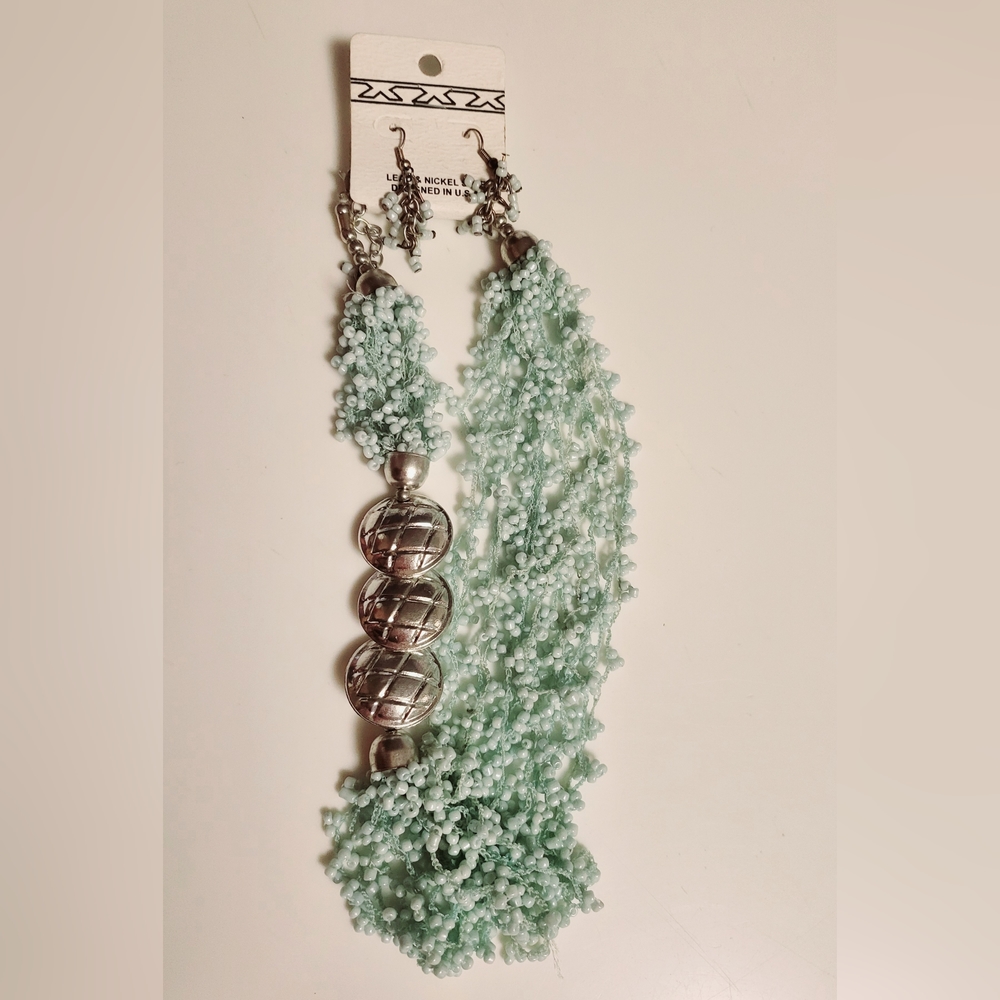 Beaded Seafoam Green Necklace